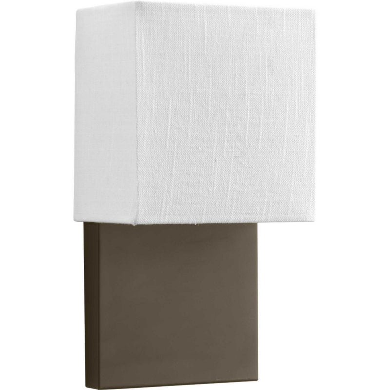 LED Fabric Shade Wall Sconce in Architectural Bronze