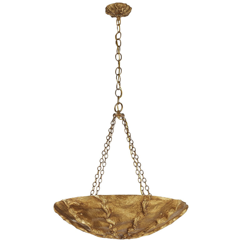 Benit Medium Sculpted 4-Light Pendant in Gilded Plaster