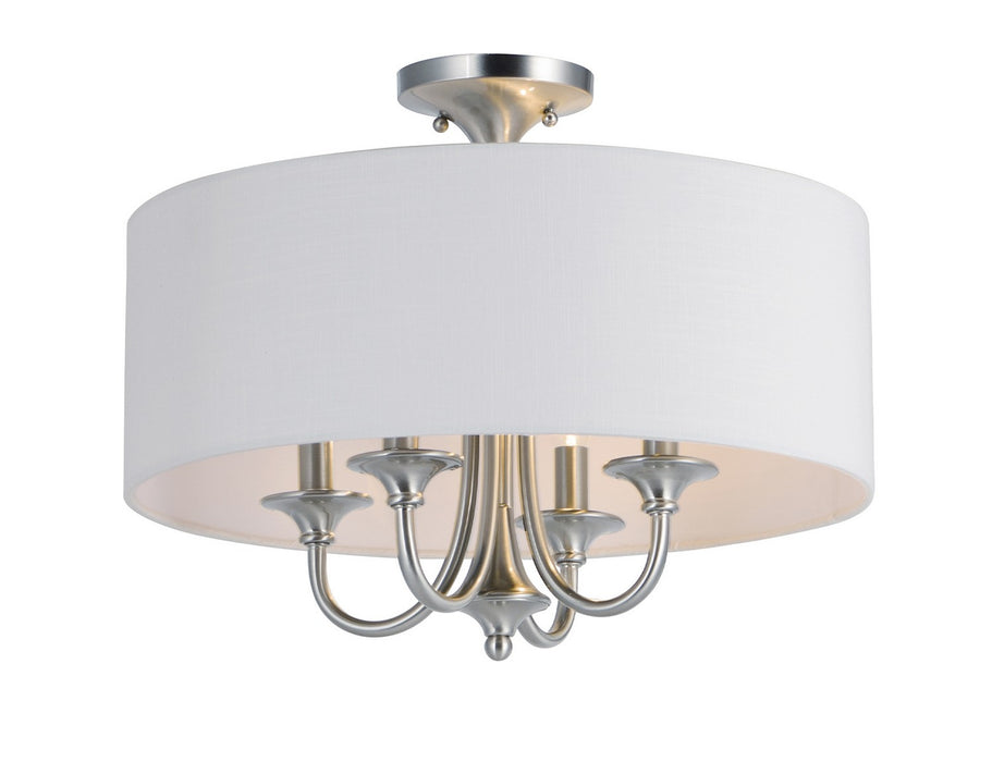 Bongo Four Light Semi-Flush Mount/Pendant in Satin Nickel