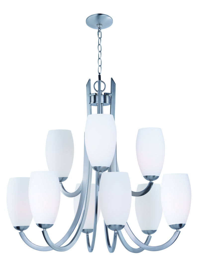 Taylor Nine Light Chandelier in Satin Nickel