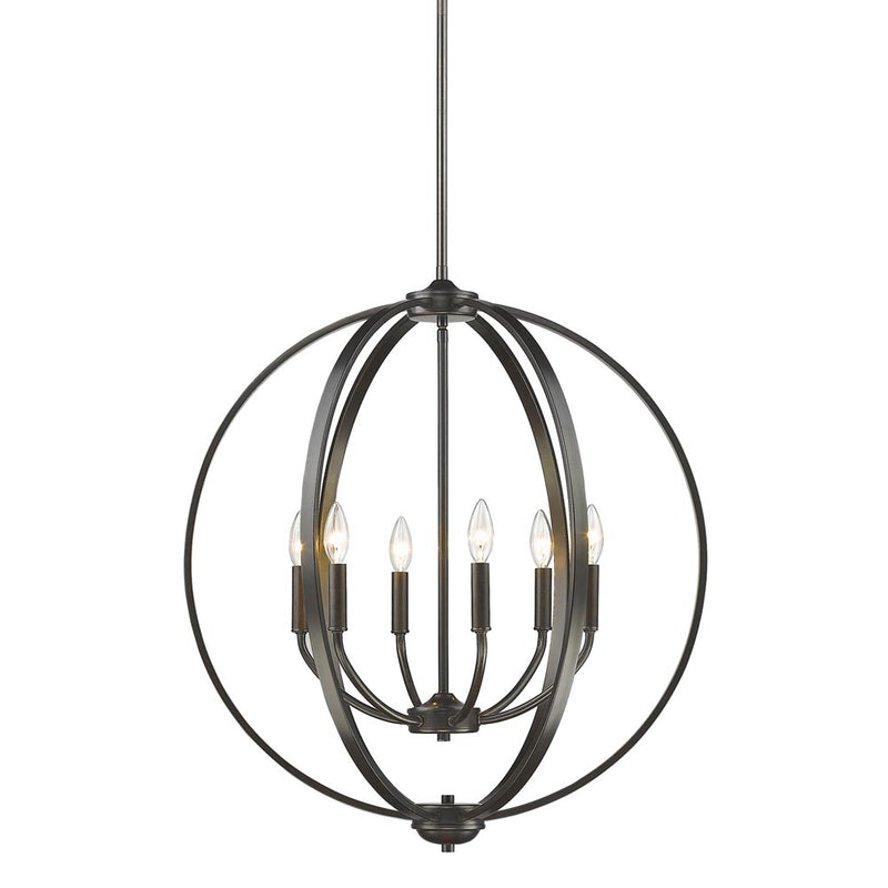 3167-6 EB- Colson 6-Light Chandelier in Etruscan Bronze with No Shade by Golden Lighting