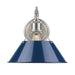 Orwell 1-Light Wall Sconce in Pewter with Navy Blue Shade - Lamps Expo