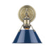 Orwell 1-Light Bath Vanity in Aged Brass with Navy Blue Shade - Lamps Expo