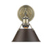 Orwell 1-Light Bath Vanity in Aged Brass with Rubbed Bronze Shade