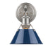 Orwell 1-Light Bath Vanity in Pewter with Navy Blue Shade