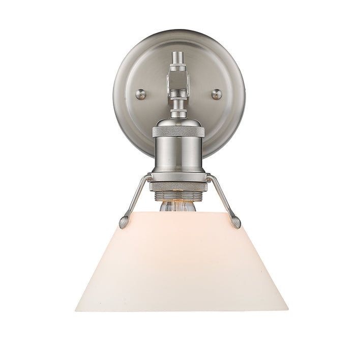 Orwell 1-Light Bath Vanity in Pewter with Opal Glass Shade