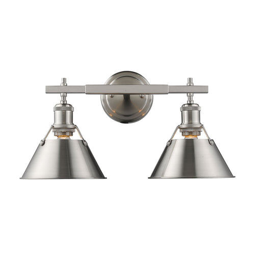 3306-BA2 PW-PW- Orwell 2-Light Bath Vanity in Pewter with Pewter Shades by Golden Lighting