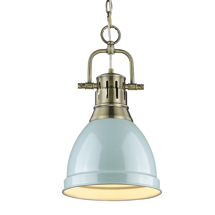 Duncan Small Pendant with Chain in Aged Brass