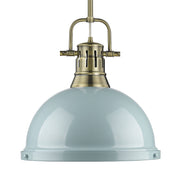 Duncan 1-Light Pendant with Rod in Aged Brass