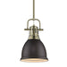 Duncan Small Pendant with Rod in Aged Brass