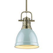 Duncan Small Pendant with Rod in Aged Brass