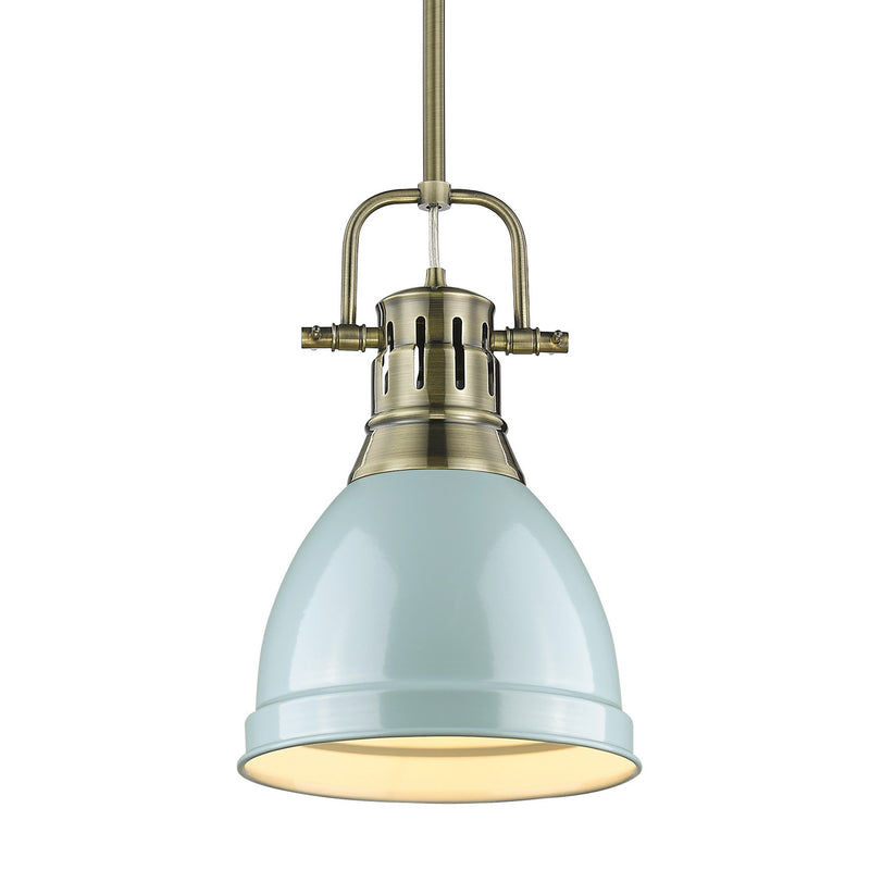 Duncan Small Pendant with Rod in Aged Brass