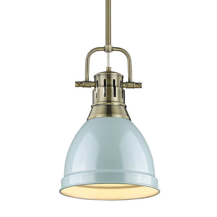 Duncan Small Pendant with Rod in Aged Brass
