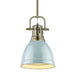 Duncan Small Pendant with Rod in Aged Brass