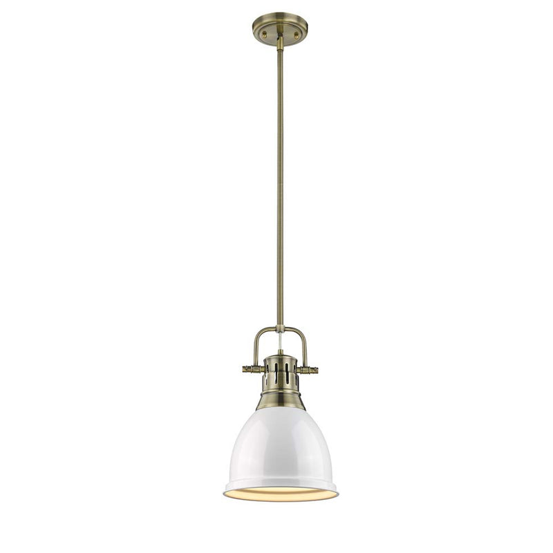 Duncan Small Pendant with Rod in Aged Brass