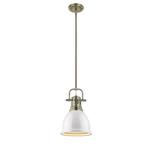 Duncan Small Pendant with Rod in Aged Brass