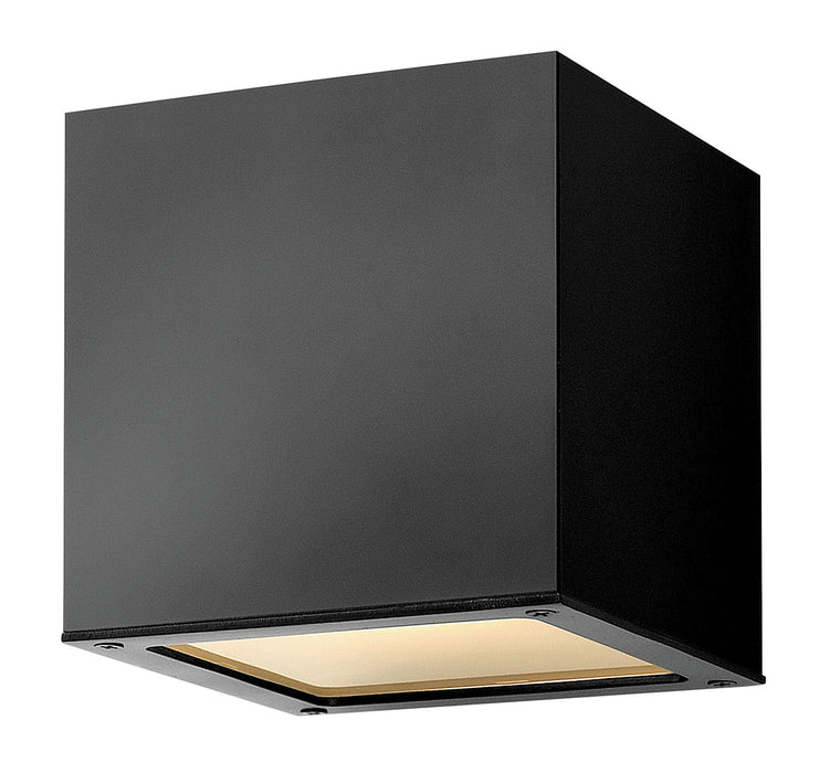 Kube Small Down Light Wall Mount Lantern in Satin Black