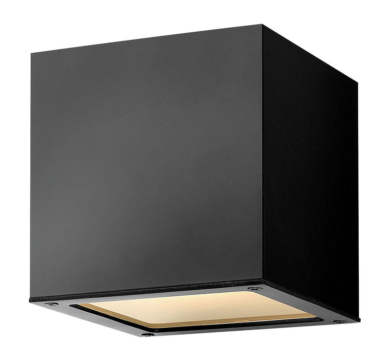 Kube LED Up and Down Outdoor Wall Sconce in Satin Black