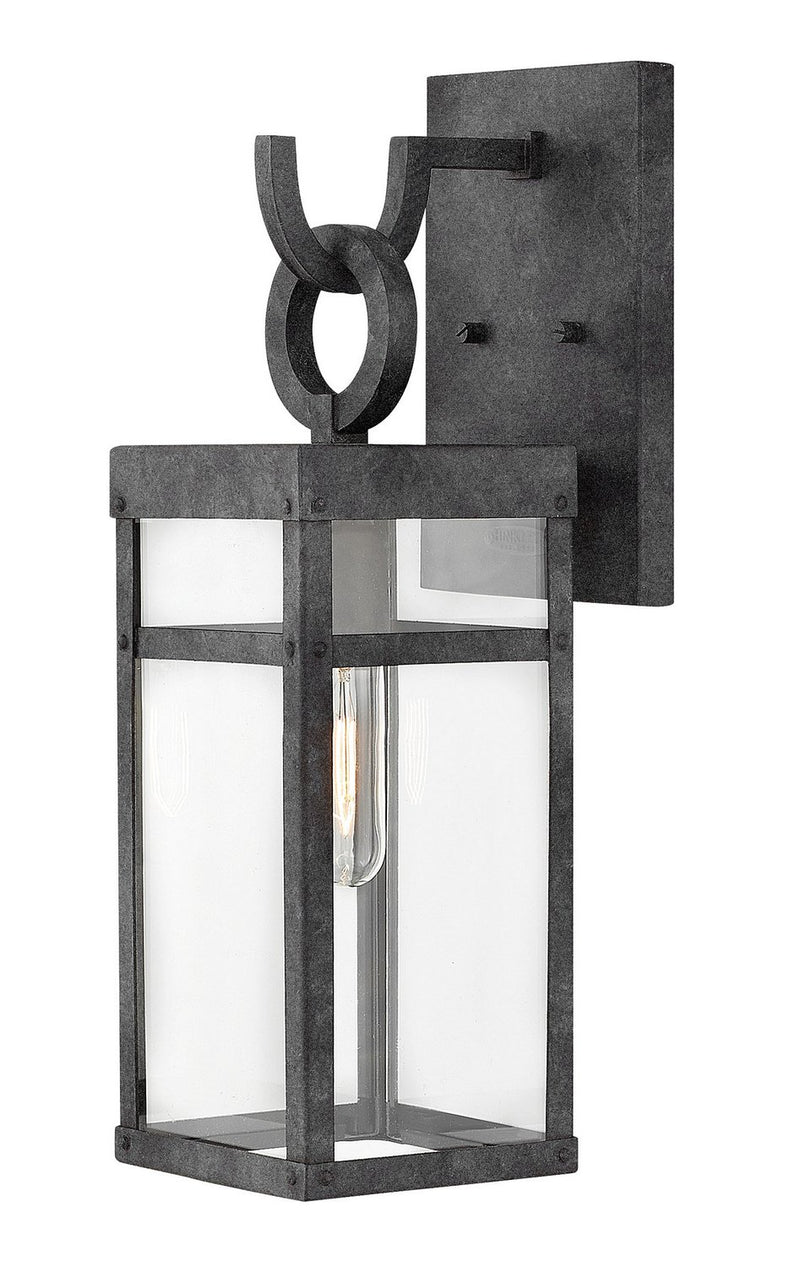 Porter Small Outdoor Wall Lantern in Aged Zinc