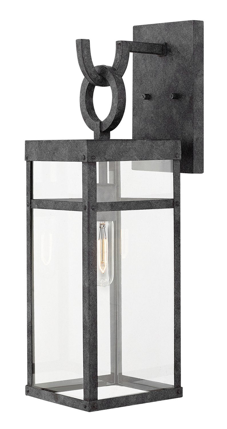 Porter Medium Outdoor Wall Lantern in Aged Zinc