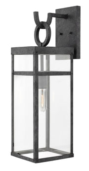 Porter Large Outdoor Wall Lantern in Aged Zinc