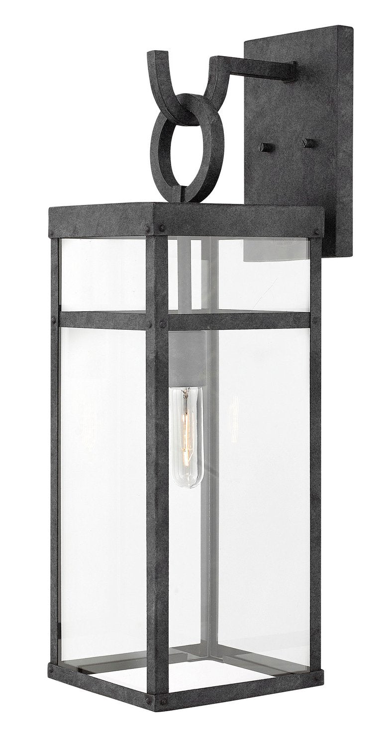 Porter Large Outdoor Wall Lantern in Aged Zinc