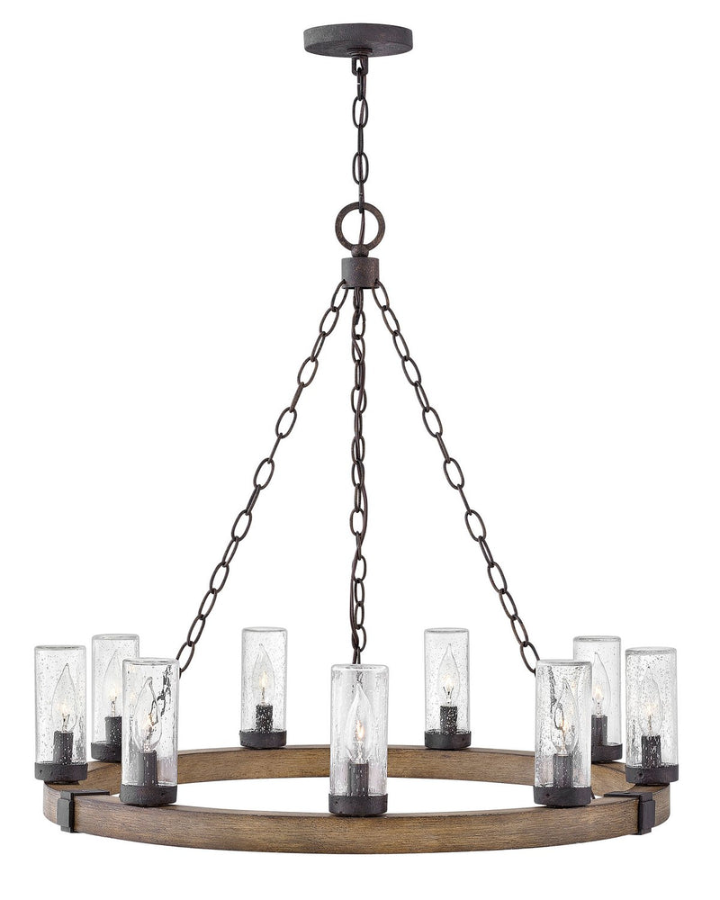 Sawyer 9-Light Outdoor Chandelier in Sequoia