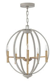 Euclid 6-Light Orb Chandelier in Cement Gray