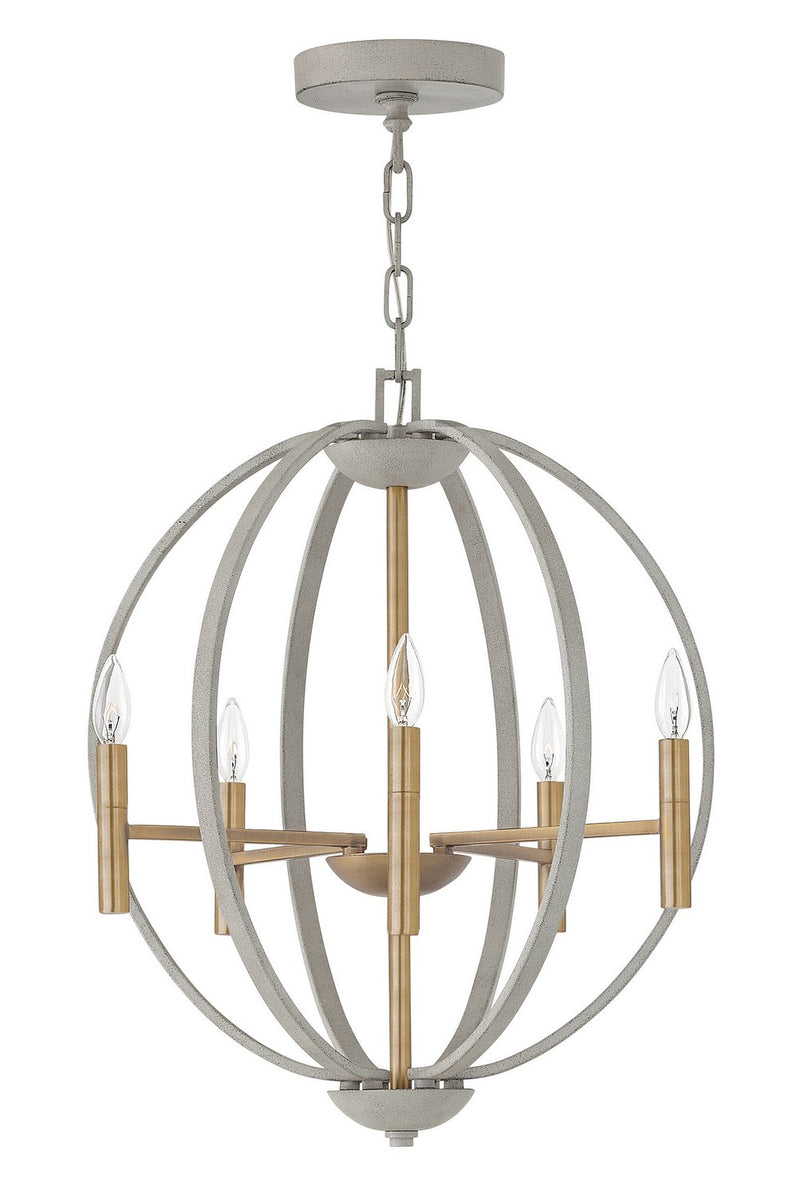 Euclid 6-Light Orb Chandelier in Cement Gray