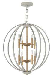 Euclid 8-Light Two-Tier Orb Chandelier in Cement Gray
