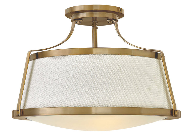 Charlotte 3-Light 20" Semi-Flush Mount in Brushed Caramel