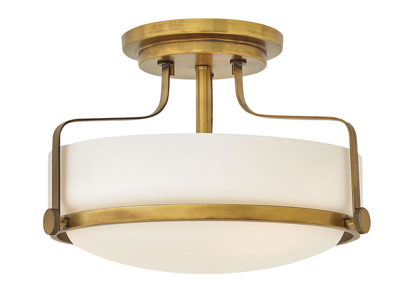 Harper LED Semi-Flush Mount in Heritage Brass