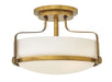Harper LED Semi-Flush Mount in Heritage Brass