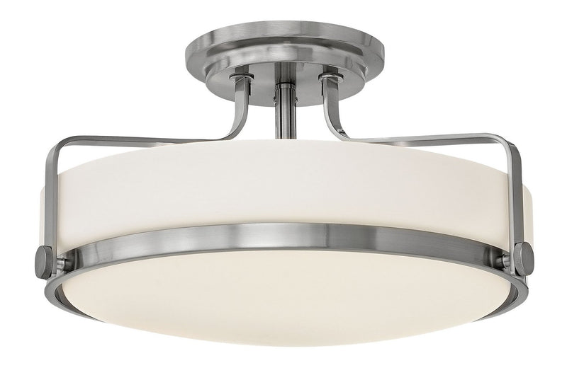 Harper 3-Light 18" Semi-Flush Mount in Brushed Nickel