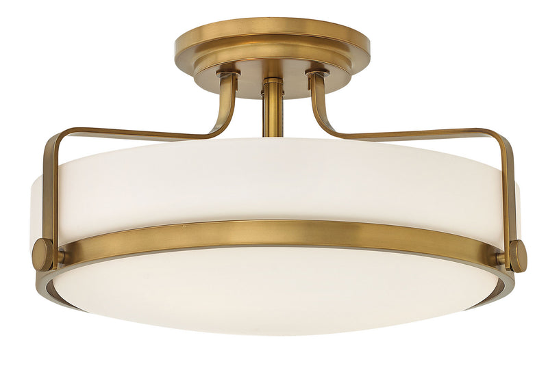 Harper LED Semi-Flush Mount in Heritage Brass