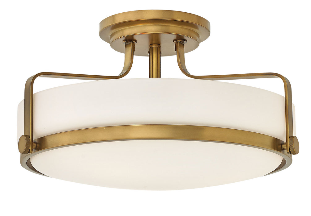 Harper LED Semi-Flush Mount in Heritage Brass