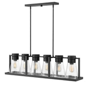 Refinery 6-Light Linear Chandelier in Black