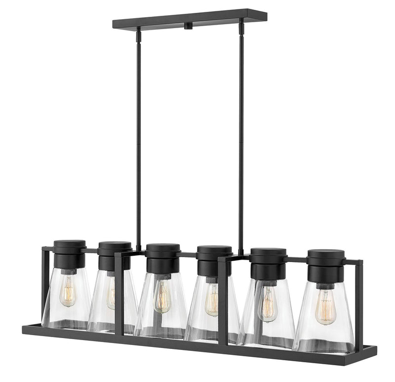 Refinery 6-Light Linear Chandelier in Black