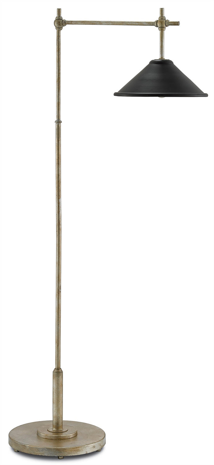 Dao 1-Light Floor Lamp in Silver Granello & Satin Black - Lamps Expo
