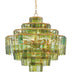 Sommelier 8 Light Chandelier in Dark Contemporary Gold Leaf & Green