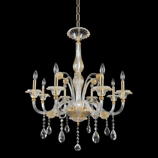 La Rosa 8-Light Chandelier in Gold
