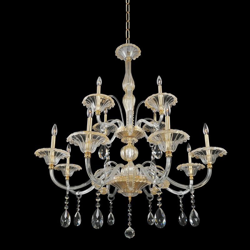 La Rosa 12-Light Chandelier in Gold