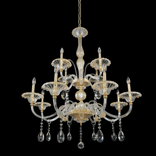 La Rosa 12-Light Chandelier in Gold