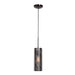 Multis 1-Light Encaged Glass Pendant in Black Chrome Finish