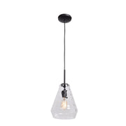 Clear Geo Mini Pendant in Black