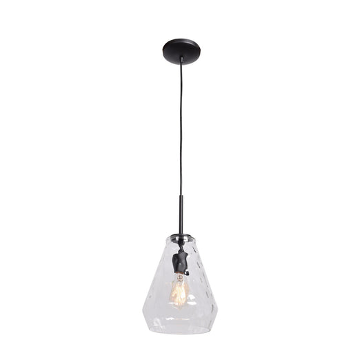Clear Geo Mini Pendant in Black