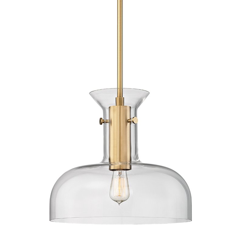Coffey Large Pendant in Aged Brass