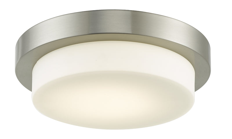 Step 11" Stepped Opal Glass Flush-Mount in Brushed Nickel - Lamps Expo