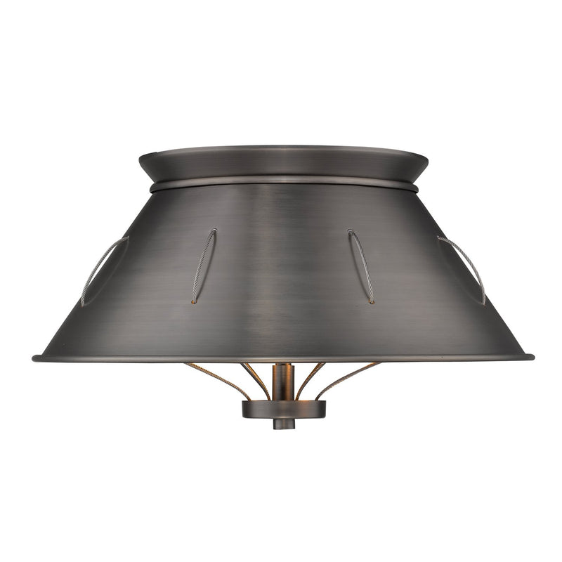 Whitaker 2-Light Flush Mount in Aged Steel