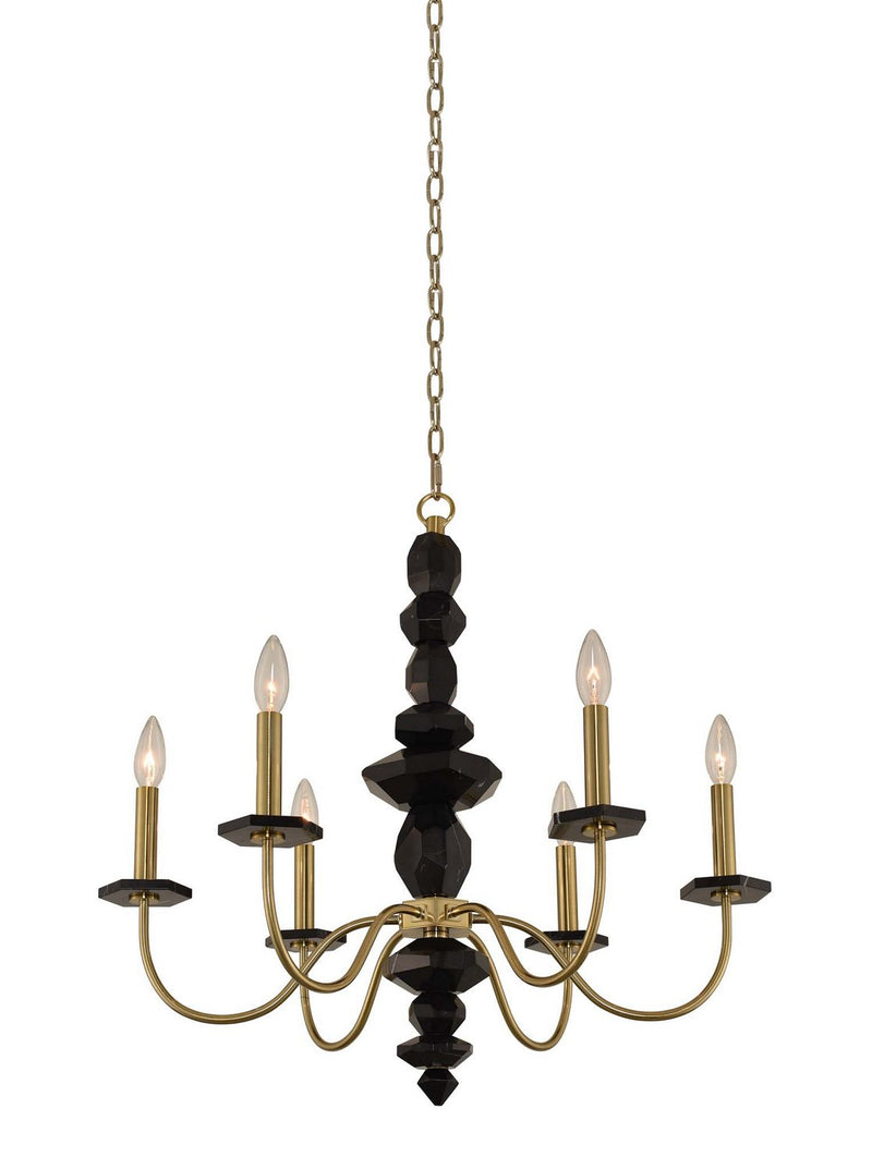 Piedra 6-Light Chandelier in Brushed Brass